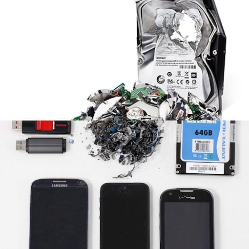 type of devices we shred for data destruction